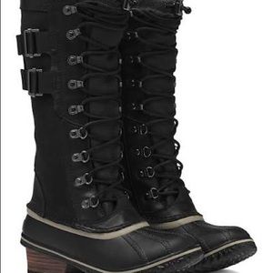 SOREL Carly Conquest Boots Black Size 8.5